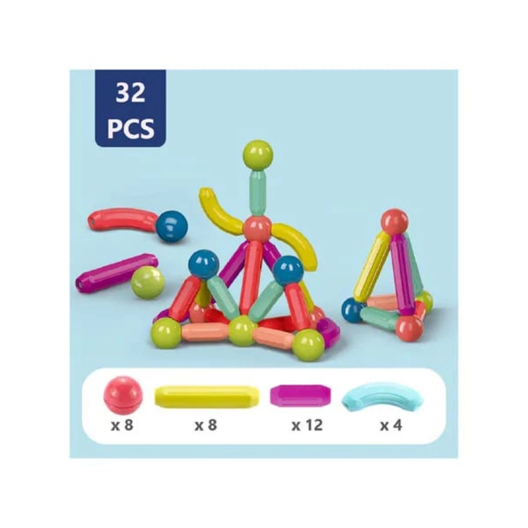 Plastic Magnetic Balls And Rods Set Building Blocks Magnet Toys For ...