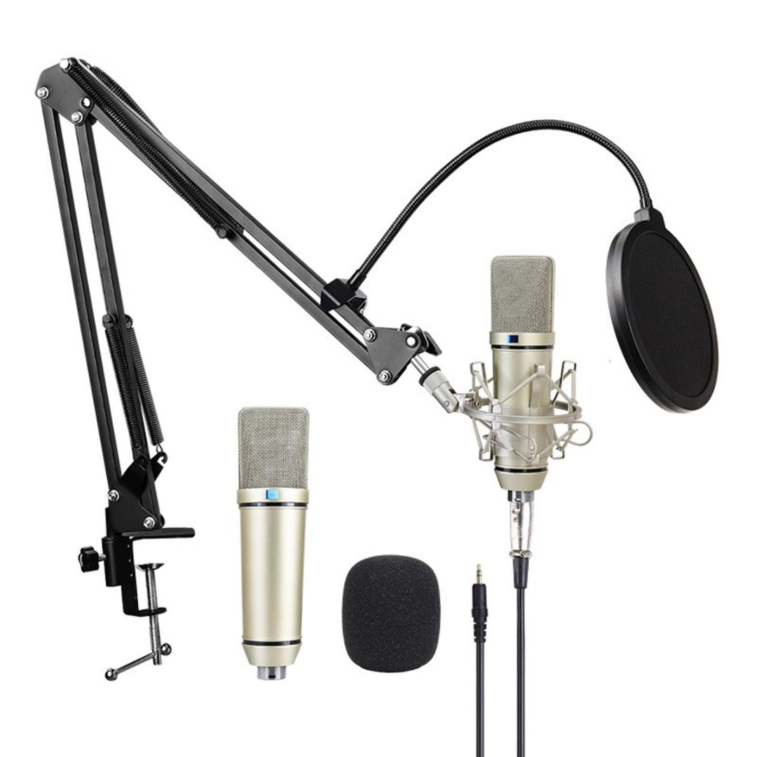 U87 Microphone Set Voice Microphone Metal Mini Host Device Condenser ...