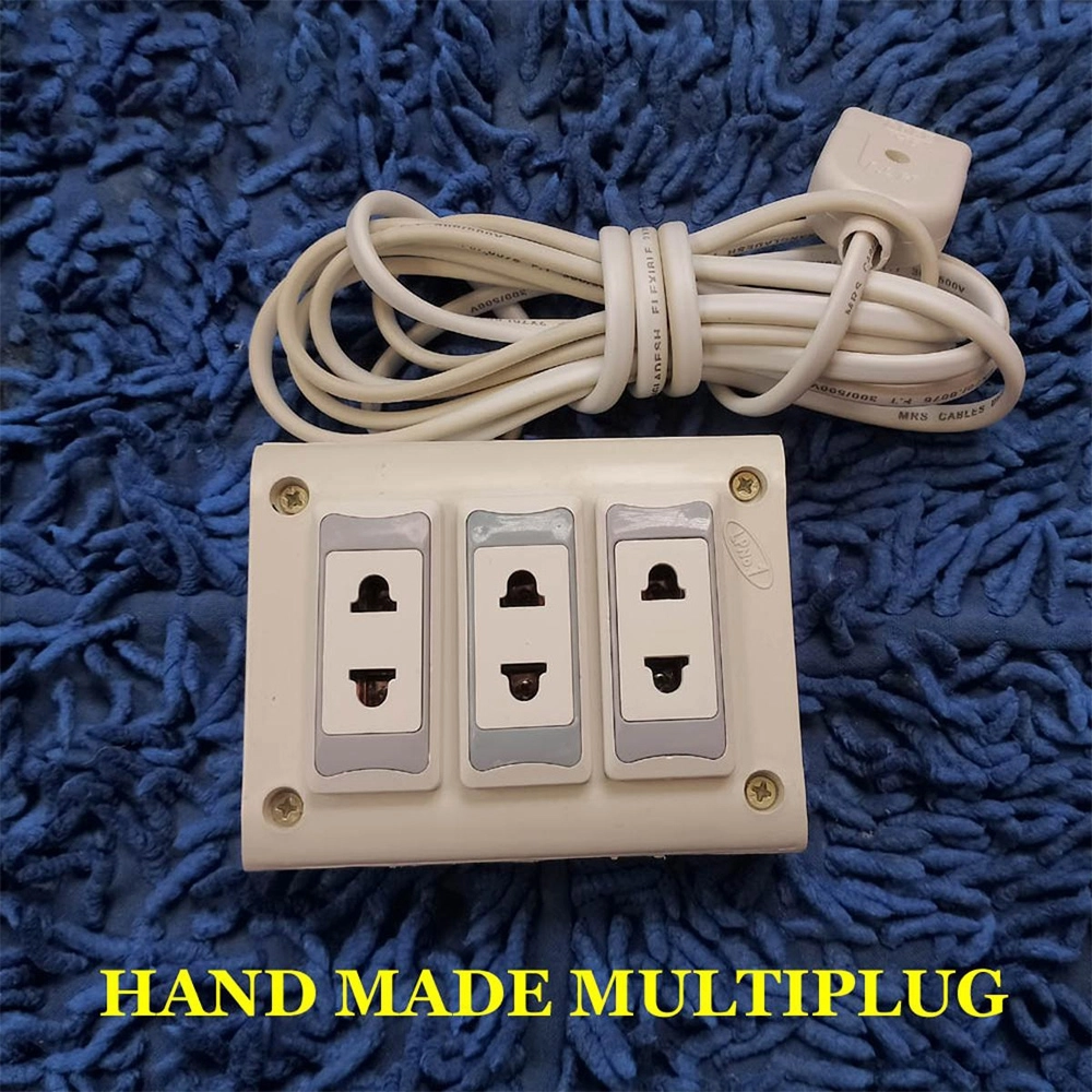 Hand made Multiplug (Heavy Duty + Long lusting) 3 Point and 10 Feet 23/ ...