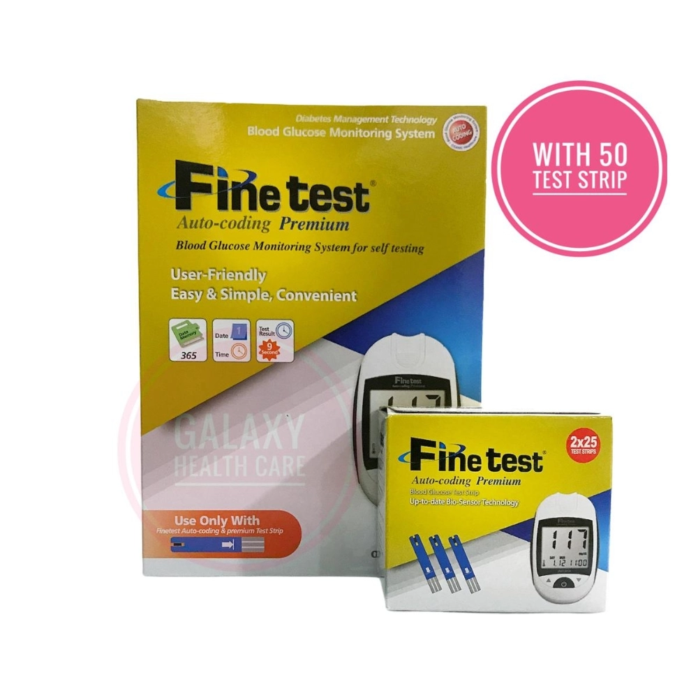 Finetest Glucometer With 25 Test Strips And 50 Strips Combo