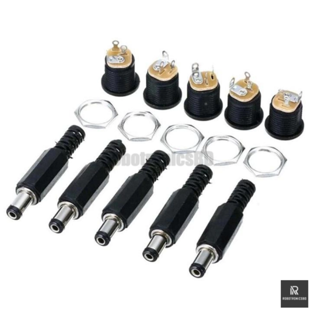 5 Sets Male and Female DC Power Jack & Socket Combo | 5.5Γ2.1mm ...