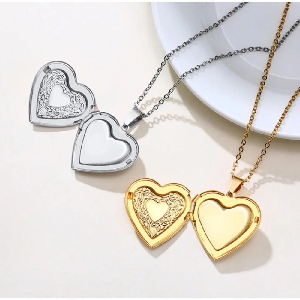 Love Heart Locket Pendants For Women Men Openable Photo Frame Picture ...