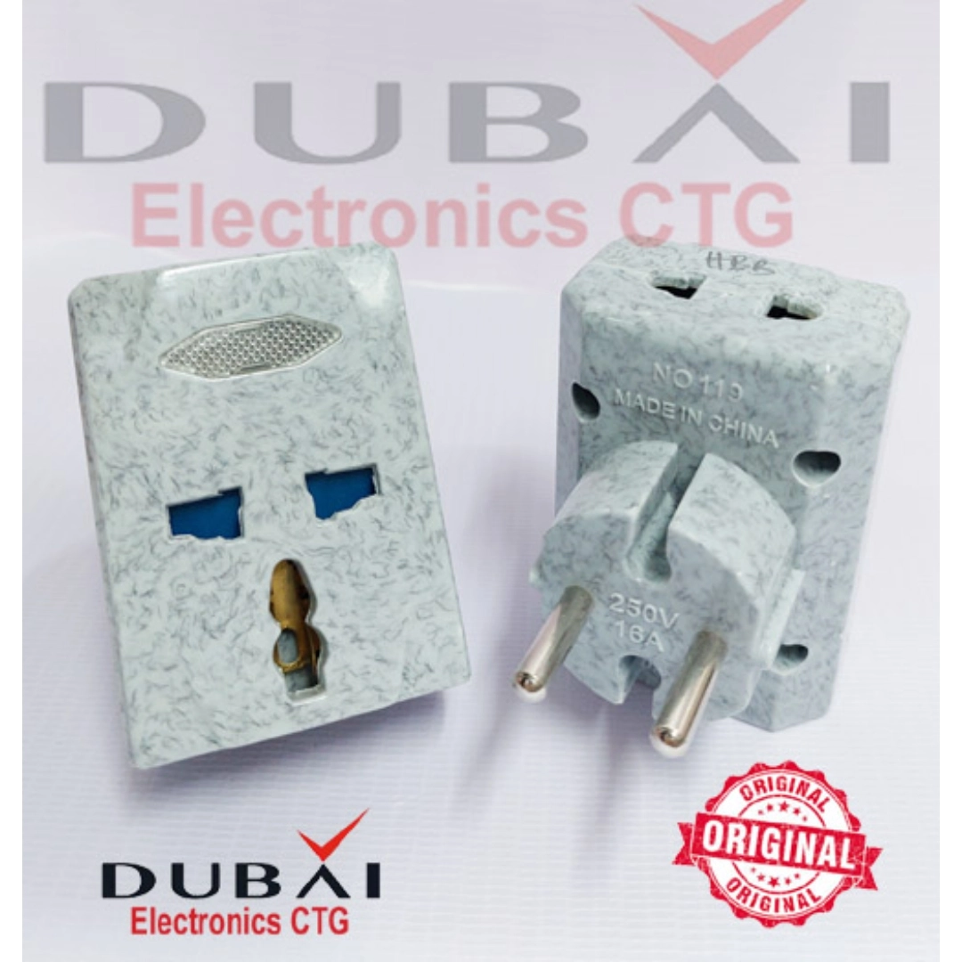 2 PIN Multi Socket Ceramic Design Converter 3.3 Plug, Heavy Duty ...