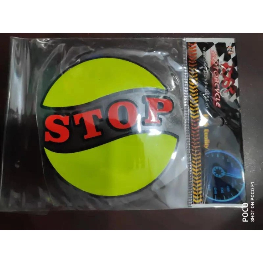 STOP LOGO Reflective Emblem Decal Car Bike Sticker Logo (5x5 Inch)