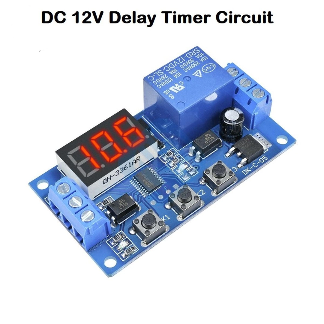12V De-lay Timer Circuit DC-12V DC12V Infinite Cycle De-lay Timing ...