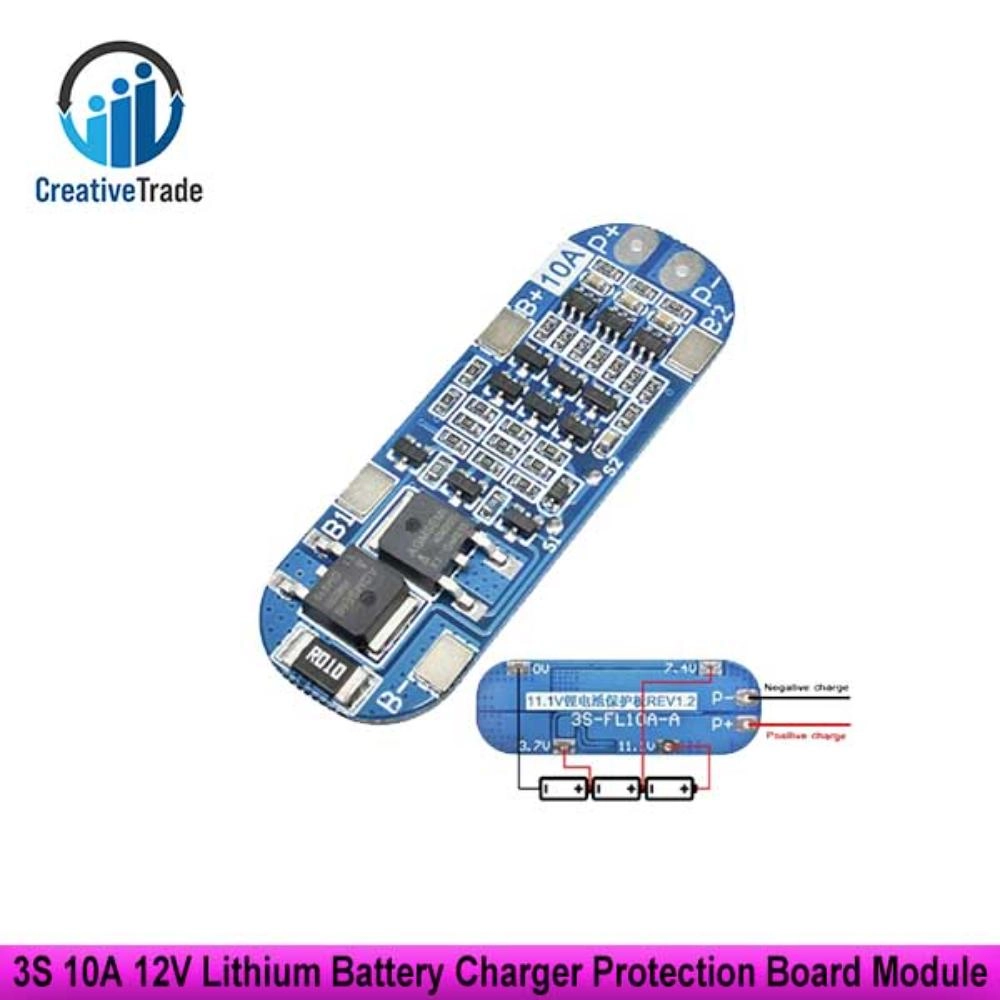 BMS Module Board 3S 10A 12V Lithium Battery Charger Protection for 3pcs ...