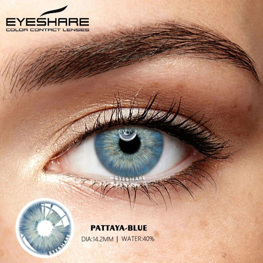 Kss Eye Pattaya Blue COLOR CONTACT LENSES with kit box & Solution 150ml ...
