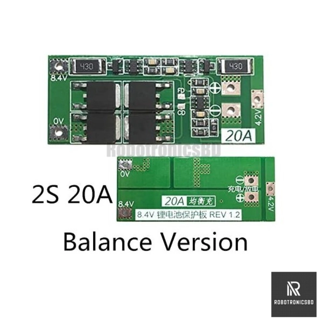 2S 20A Balance BMS Circuit Module 8.4v Li-Ion Battery Protection Board ...