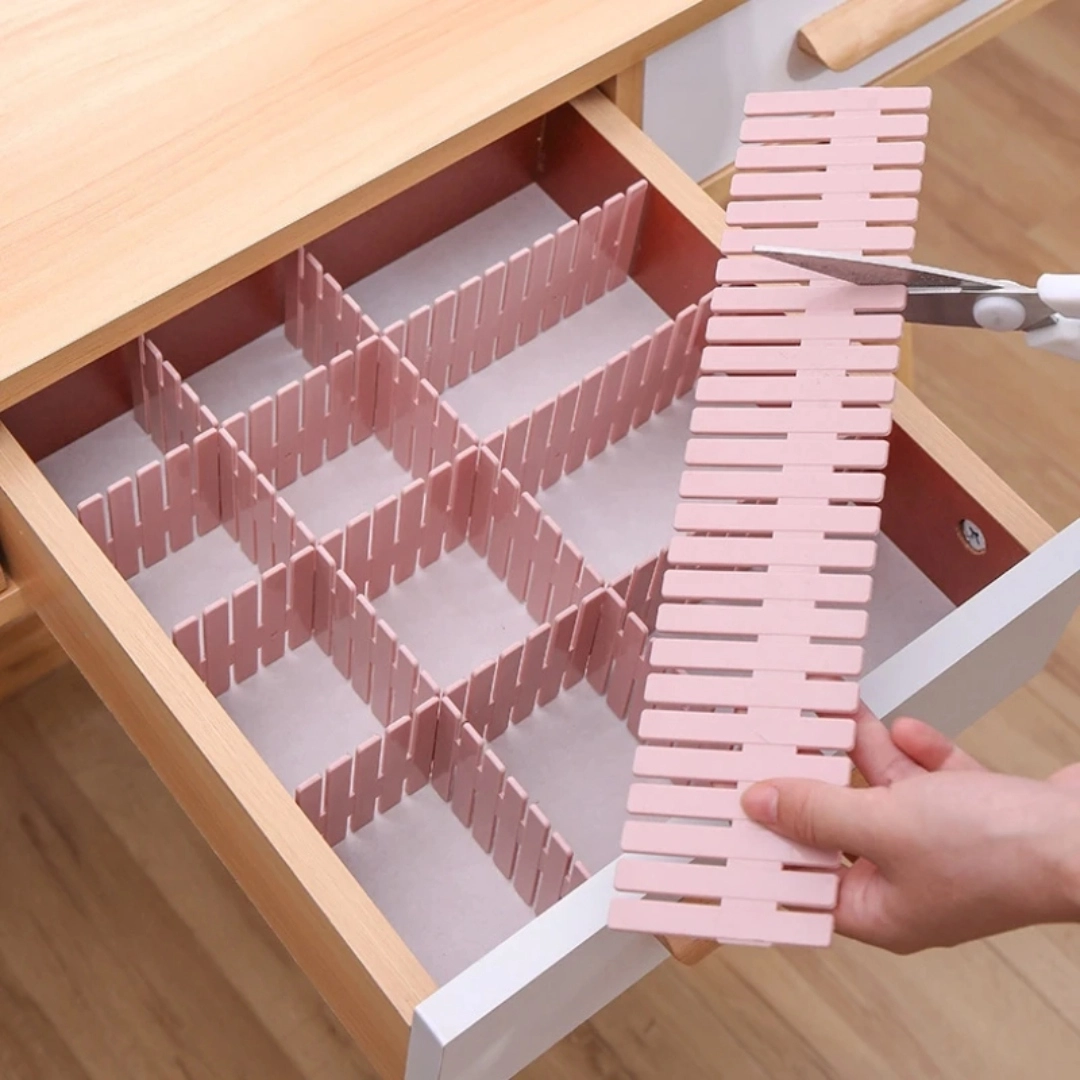 6 X Adjustable Drawer Clapboard Partition Divider Cabinet DIY Storage ...