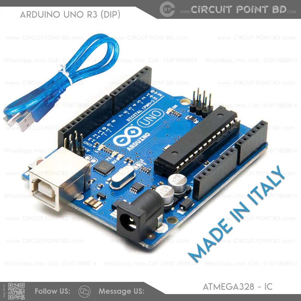 Arduino UNO R3 (DIP) Made in Italy - Development Board with USB Cable ...