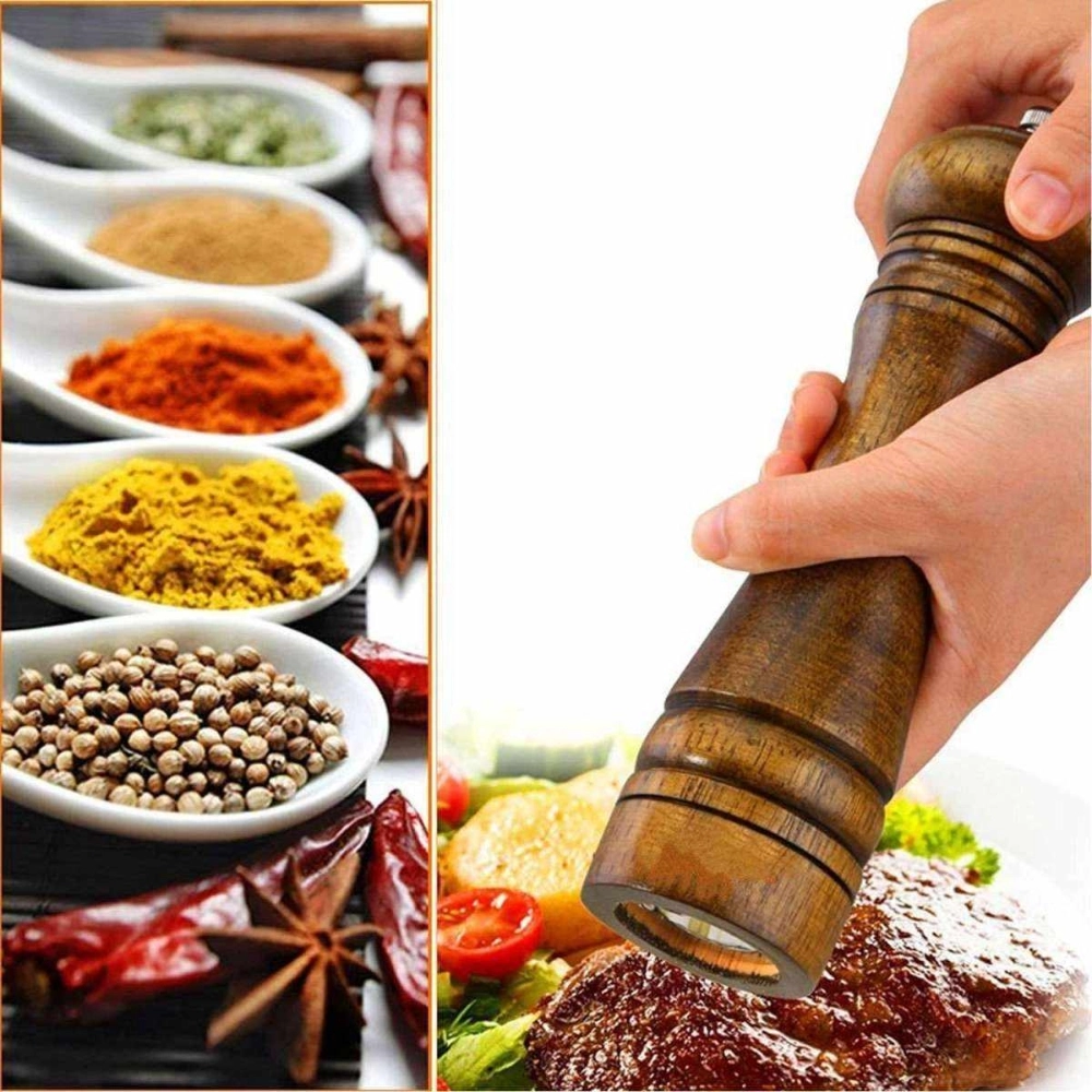 Manual Wooden Pepper Grinder Salt Spice Corn Mill Grinder Home Kitchen Tool