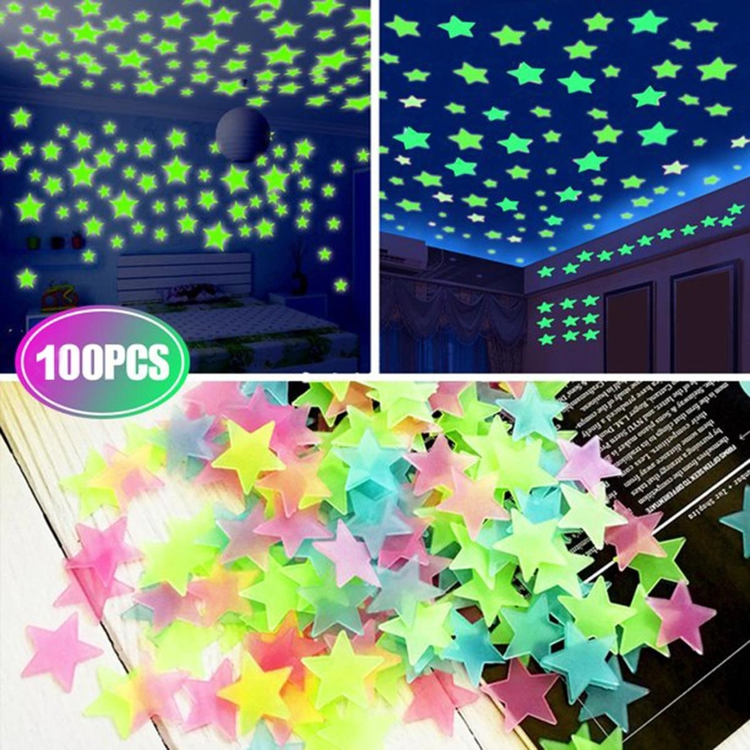 Virtual Star Sticker 100 PCS 3D Star Luminous Wall Stickers