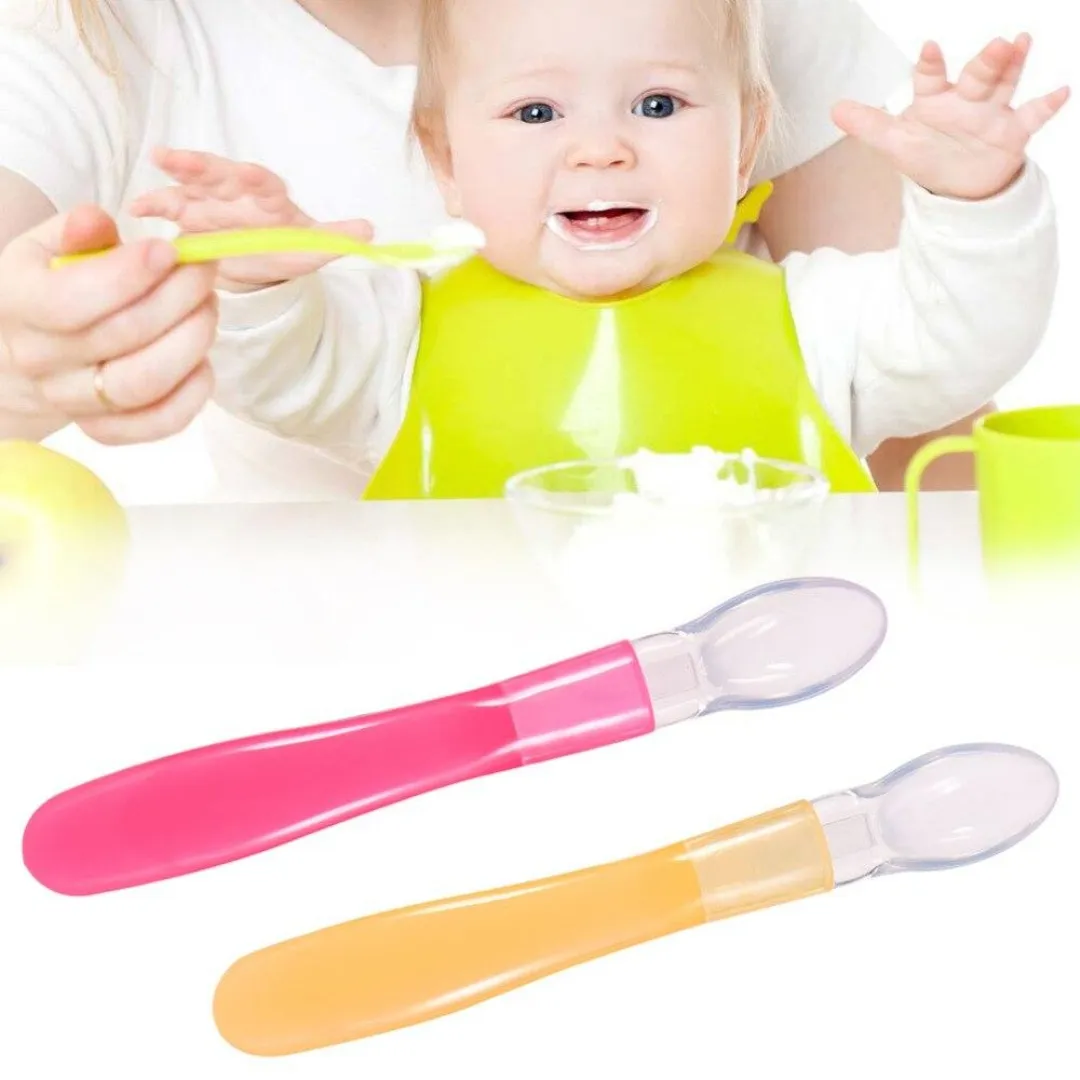 Baby Soft Safety Silicone Infant Learning Feeding Spoon (1 piece ...
