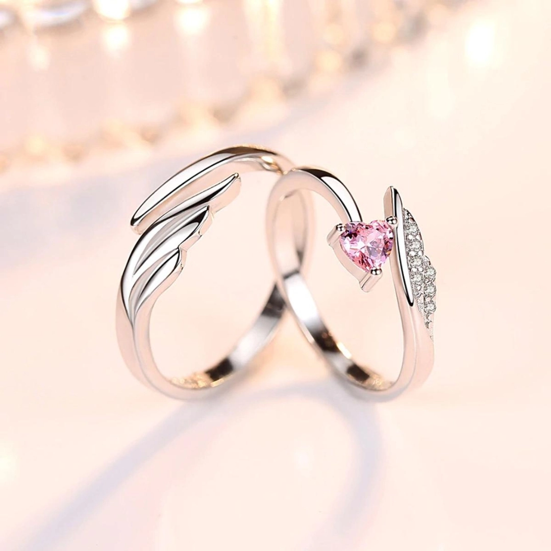 Ring Cuple Couple Wedding Rings Men Women Open Ring Sets Romantic Jewelry Couples ...