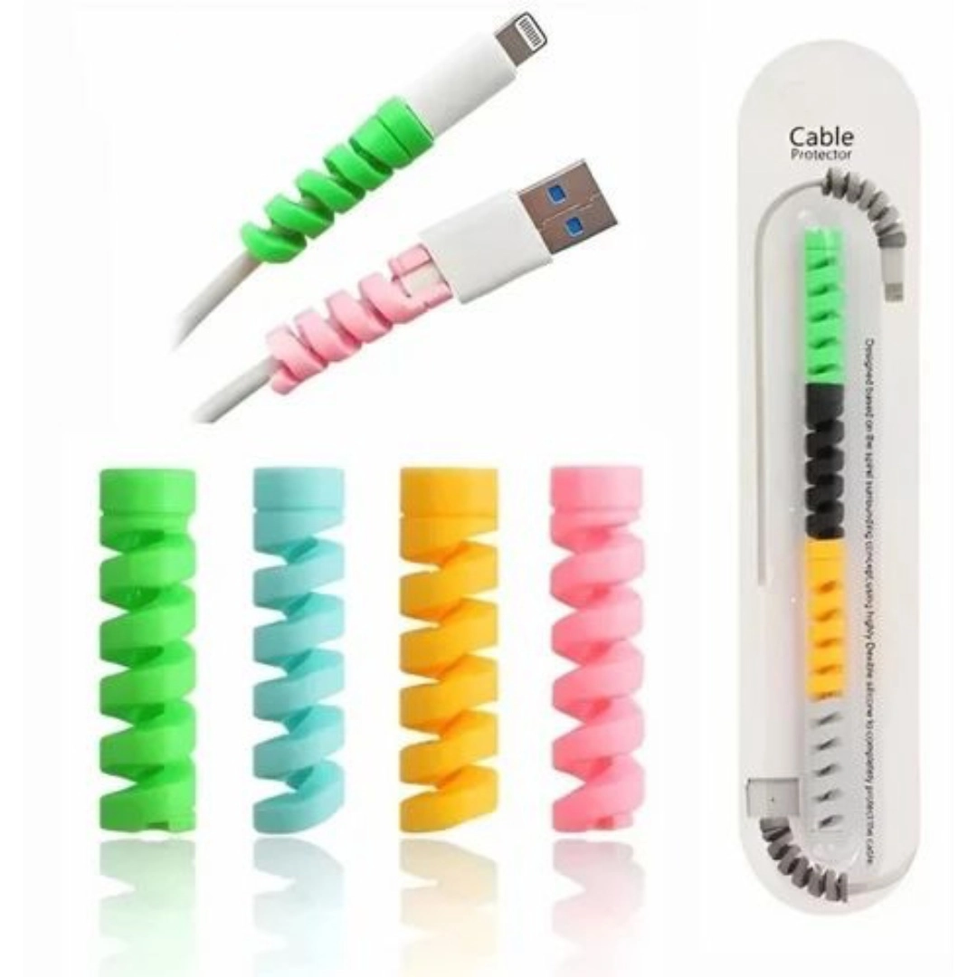 4 Pcs Silicon Screw Data Line Protective Sleeve (Cable Organizer) Data ...