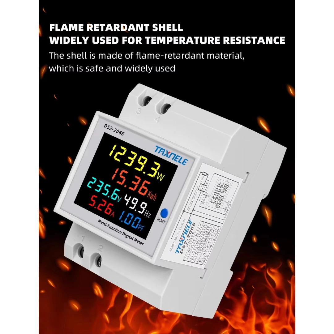 6In1 Din Rail Ac Monitor 220V 100A Voltage Current Power Factor Active ...