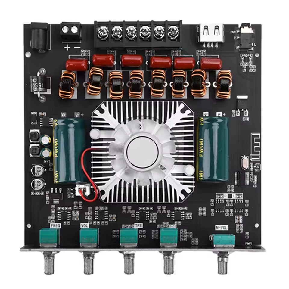 ZK-AS21 Amplifier 220WX2+350W 2.1 channel TPA3251 Bluetooth digital ...