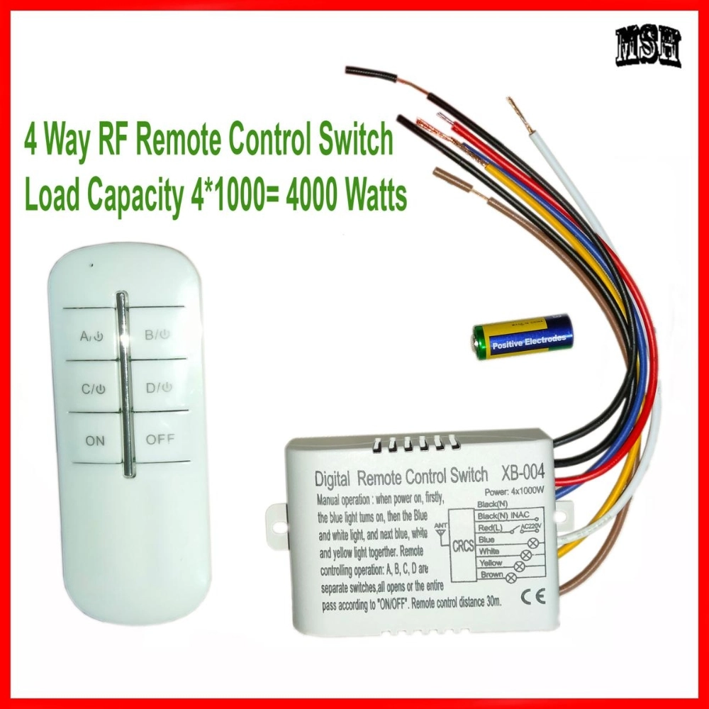 4 Road RF Remote Control Switch