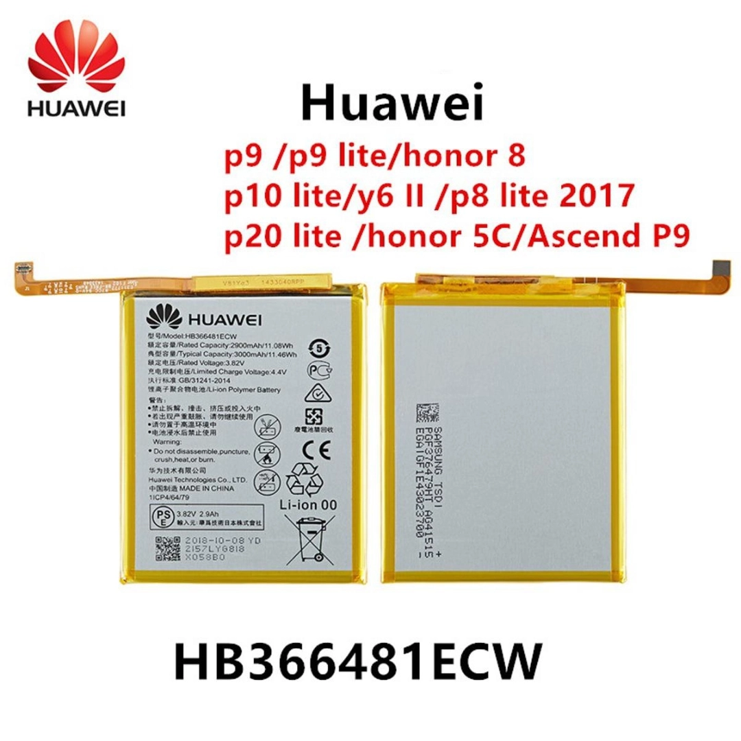OH-BOX® Batterij compatibel met Huawei HB366481ECW P9, P9 LITE, P9 Lite 2017, Y6 2018, Y7 2018, P10 LITE, P8 LITE 2017, P20 lite, P smart, Honor 8 lite/9/9 Lite/5C/7C/7A, Nova Lite
