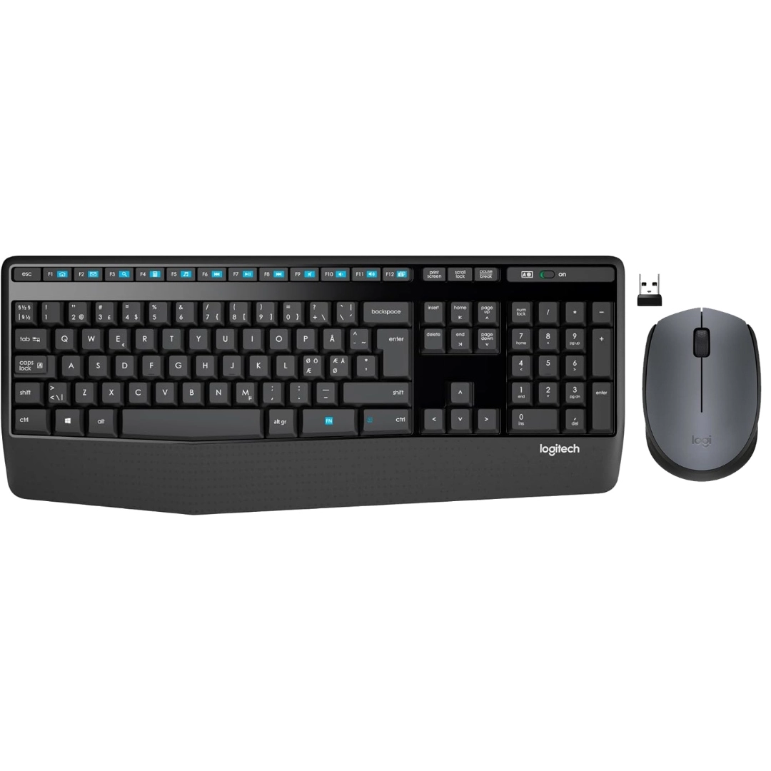 Logi-Tech Mk345 Standard Size Wireless Keyboard Set And Comfortable ...