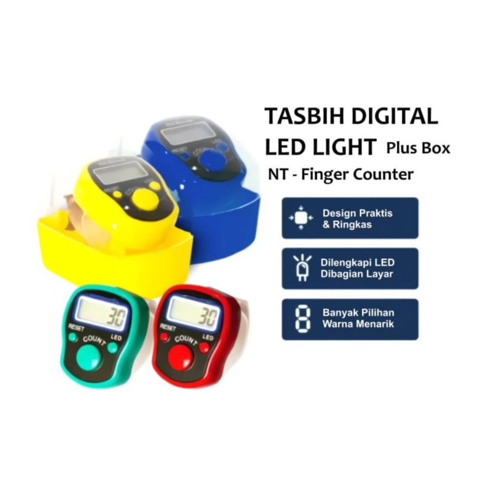 Digital LED Tasbih-Ring Mini Finger Counter LCD- Easy Counting Tool ...