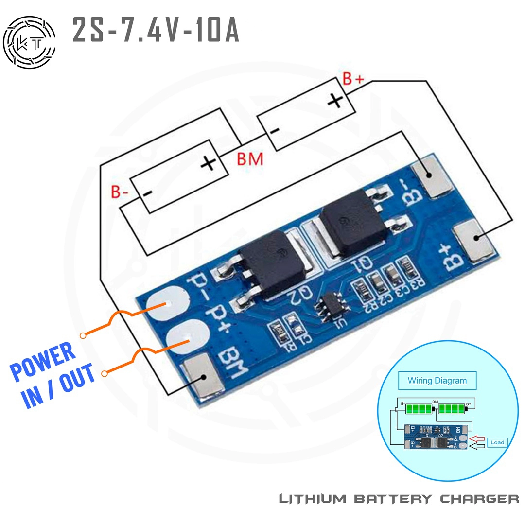 2S BMS Circuit Module 10A 7.4v 8.4V 18650 Li-Ion Battery Protection Board