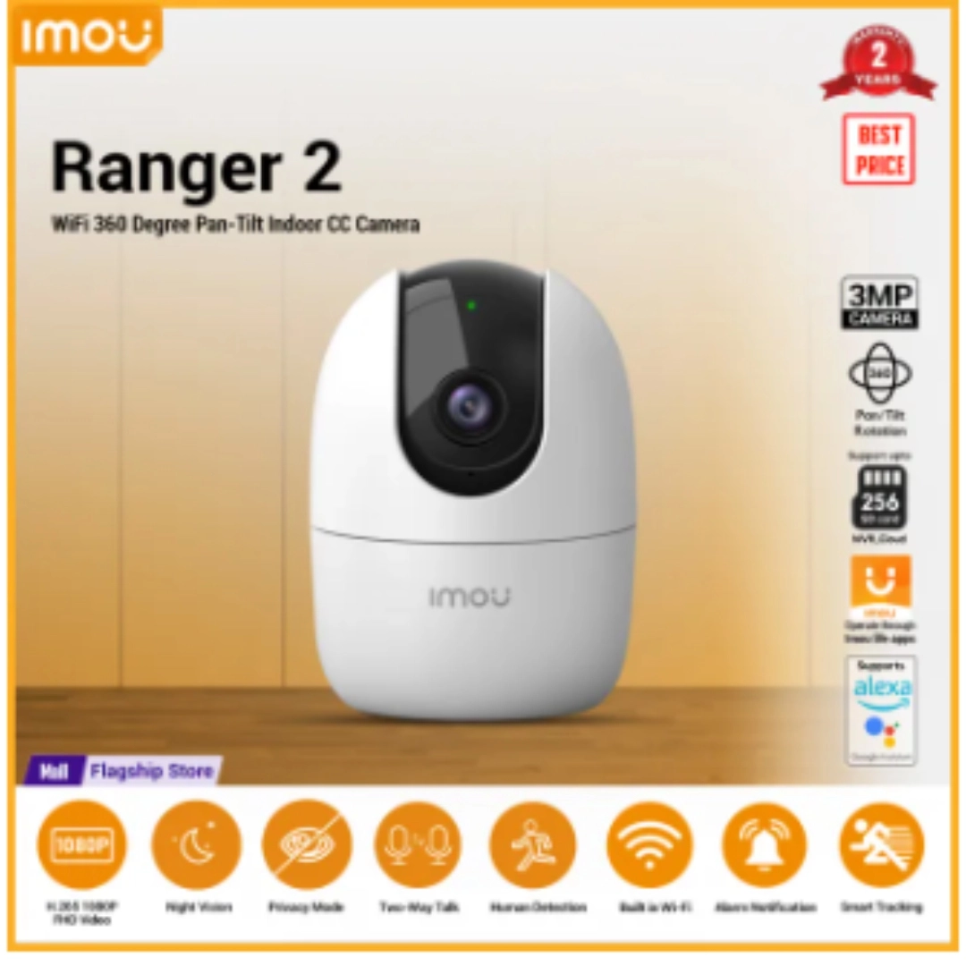 Imou RANGER 2 Pro | 3MP 2K Indoor Smart Security WI-FI IP camera | Pan ...