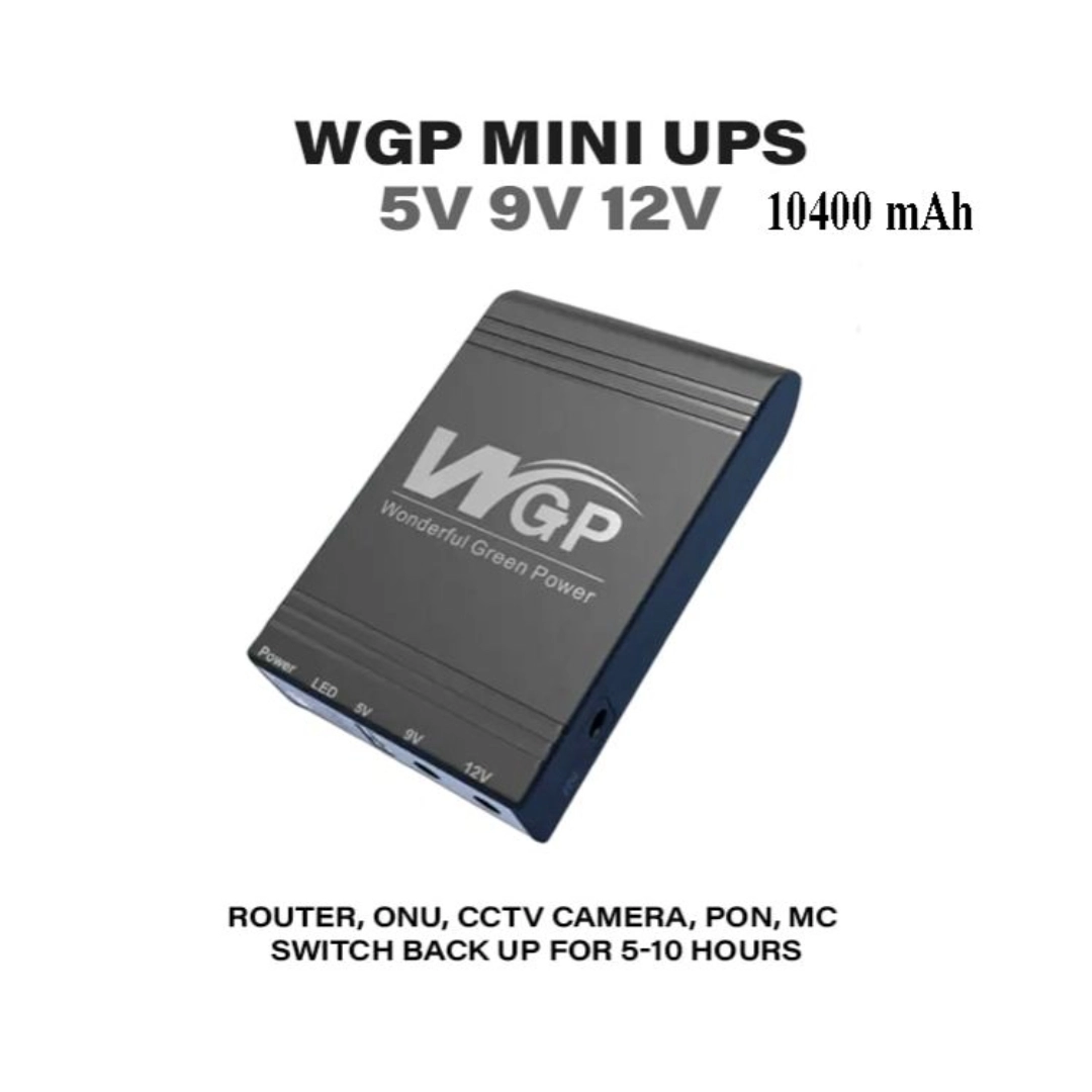 Wgp Router Ips WGP Mini UPS 10400 mAh DC UPS for Router, Onu, CCTV_ 5 9 12 Volt Output