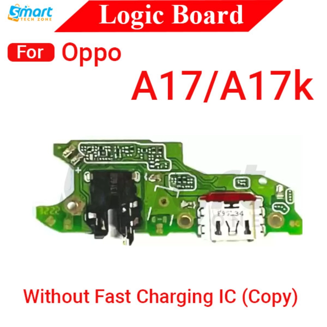 Connecteur De Charge (carte Platine) Pour OPPO A17 - Neuf, Prise Jack Et Microphone Inclus, Couleur Noire