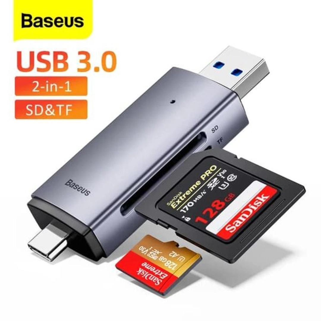 Baseus Lite Series USB-A & Type-C to SD/TF Card Reader SD TF USB 3.0 ...