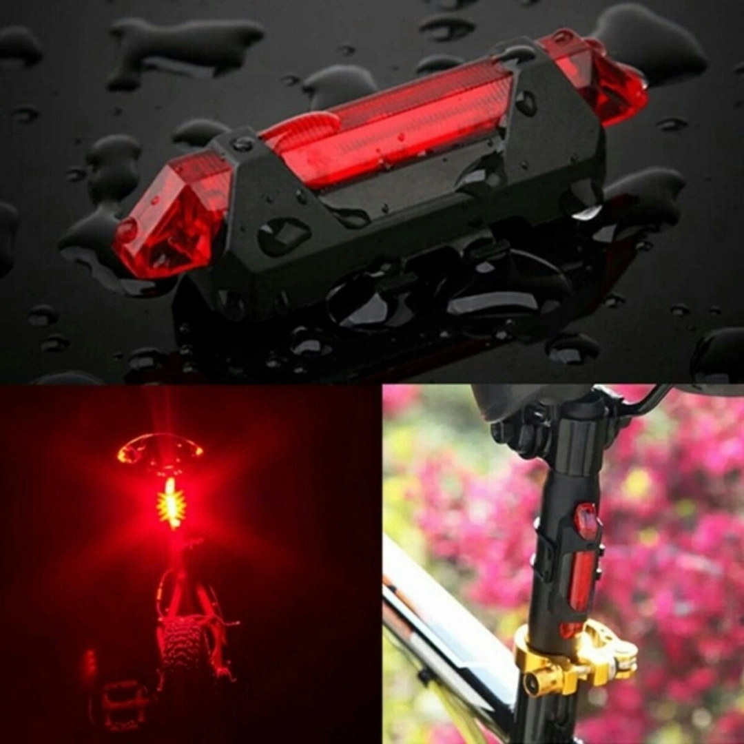 PORTABLE RECHARGEABLE LED USB MOUNTAIN BIKE TAIL LIGHT TAILLIGHT MTB ...