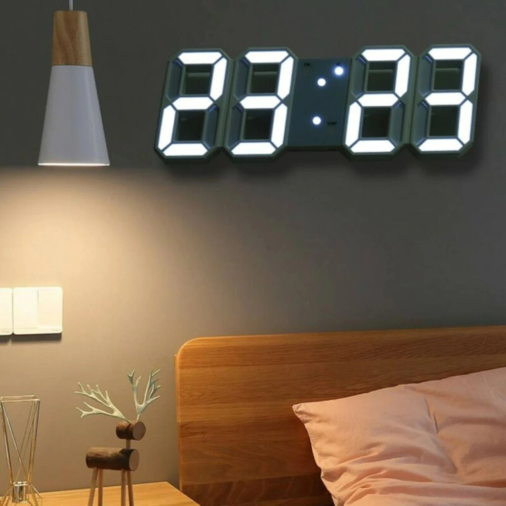 3D LED Digital Clock Electronic Table Clock Alarm Clock Wall Glowing ...