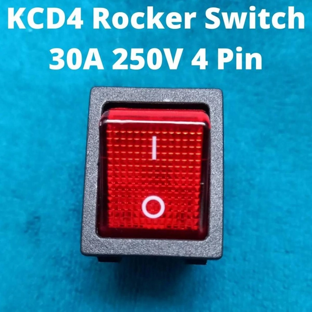 4 Pin Better Quality KCD4-201N-B Rocker Switch 30A 250V 4 Pin Black ...