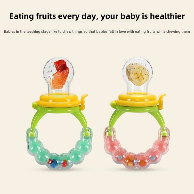 Pacifier Rattle Fruit Feeder Pacifier - Infant Teething Toy Teether Rattle Pacifier