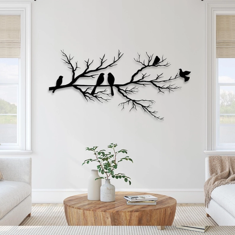 Metal Wall Art - Birds on a Branch Metal Wall Decor| Bird Lovers Gift ...