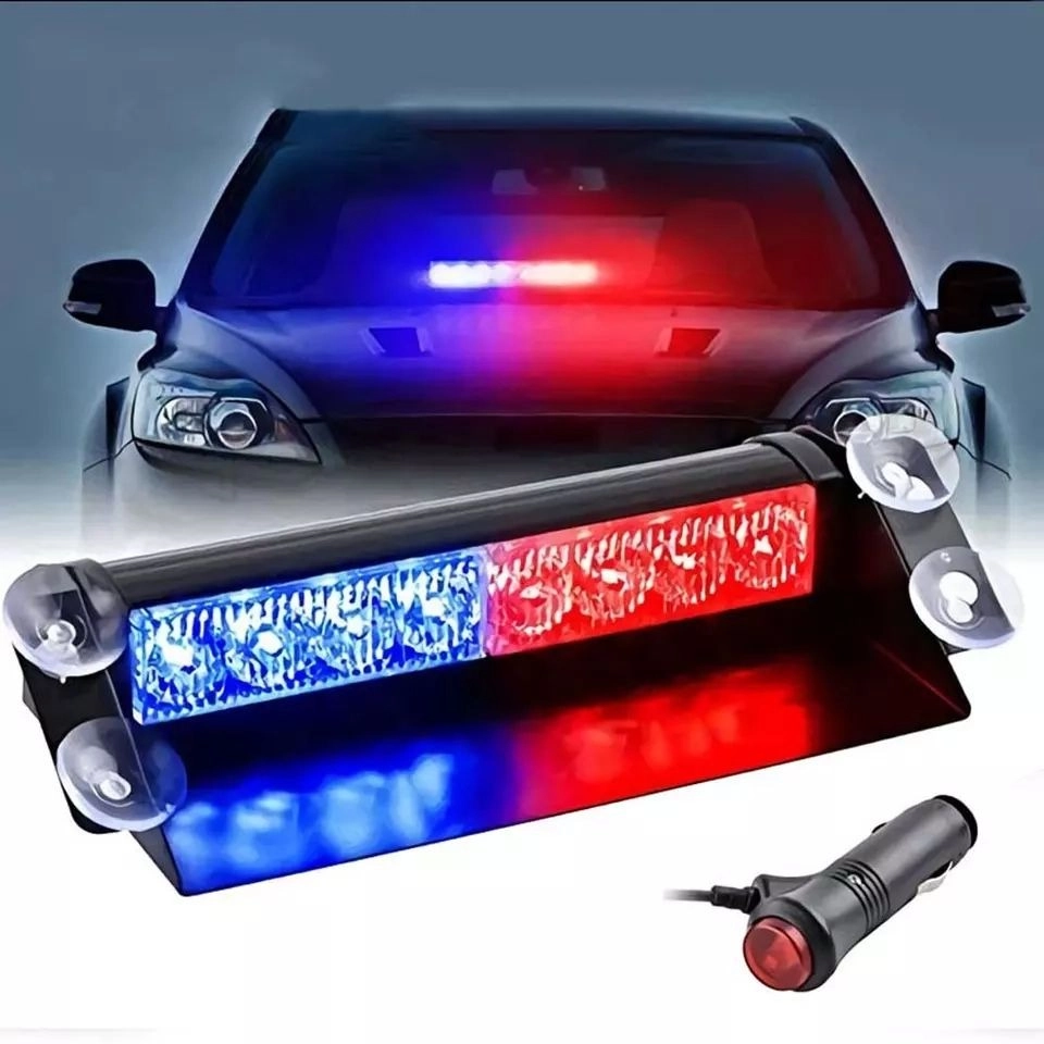 8 Led Emergency Strobe Light Bar Car Windshield Flashing Warning Lights ...