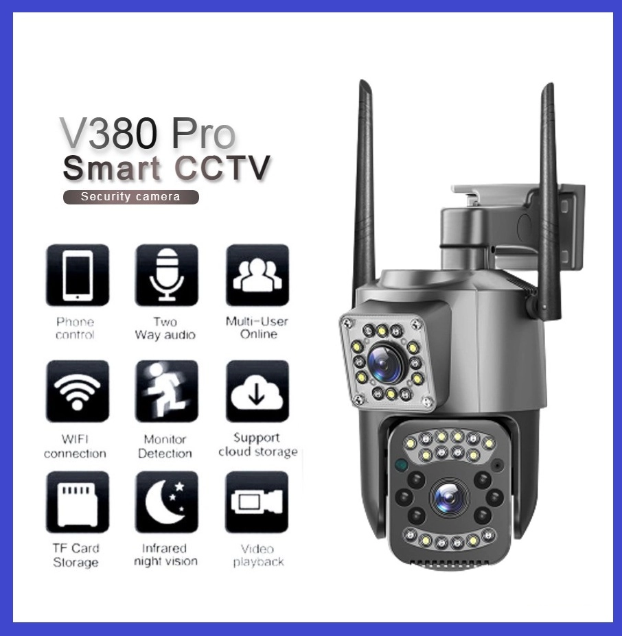 Dual Lens IP Camera V380 Pro CCTV Camera Outdoor Waterproof 360 Smart ...