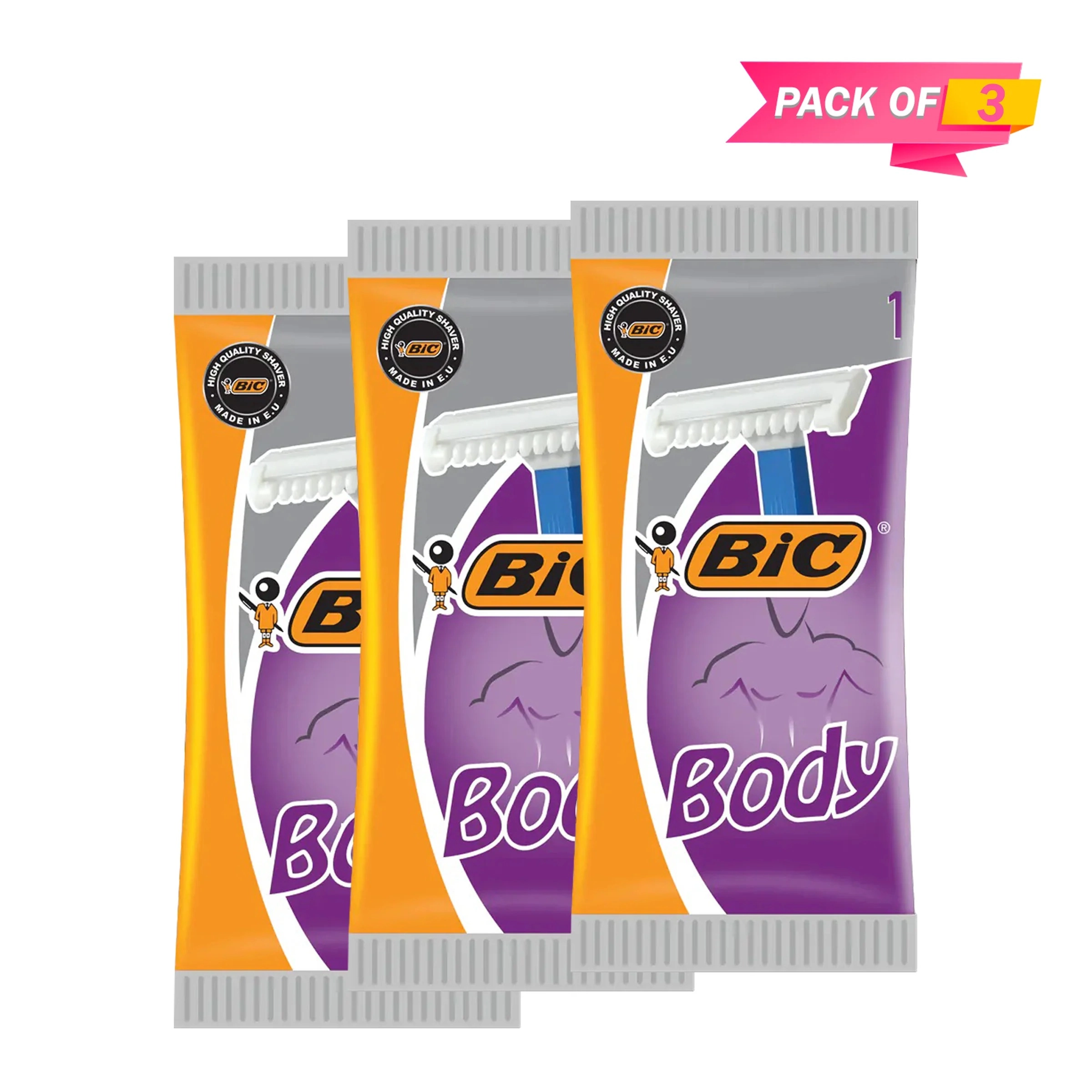 Bic Body Razor for Men/Women (3 Pcs Pack)