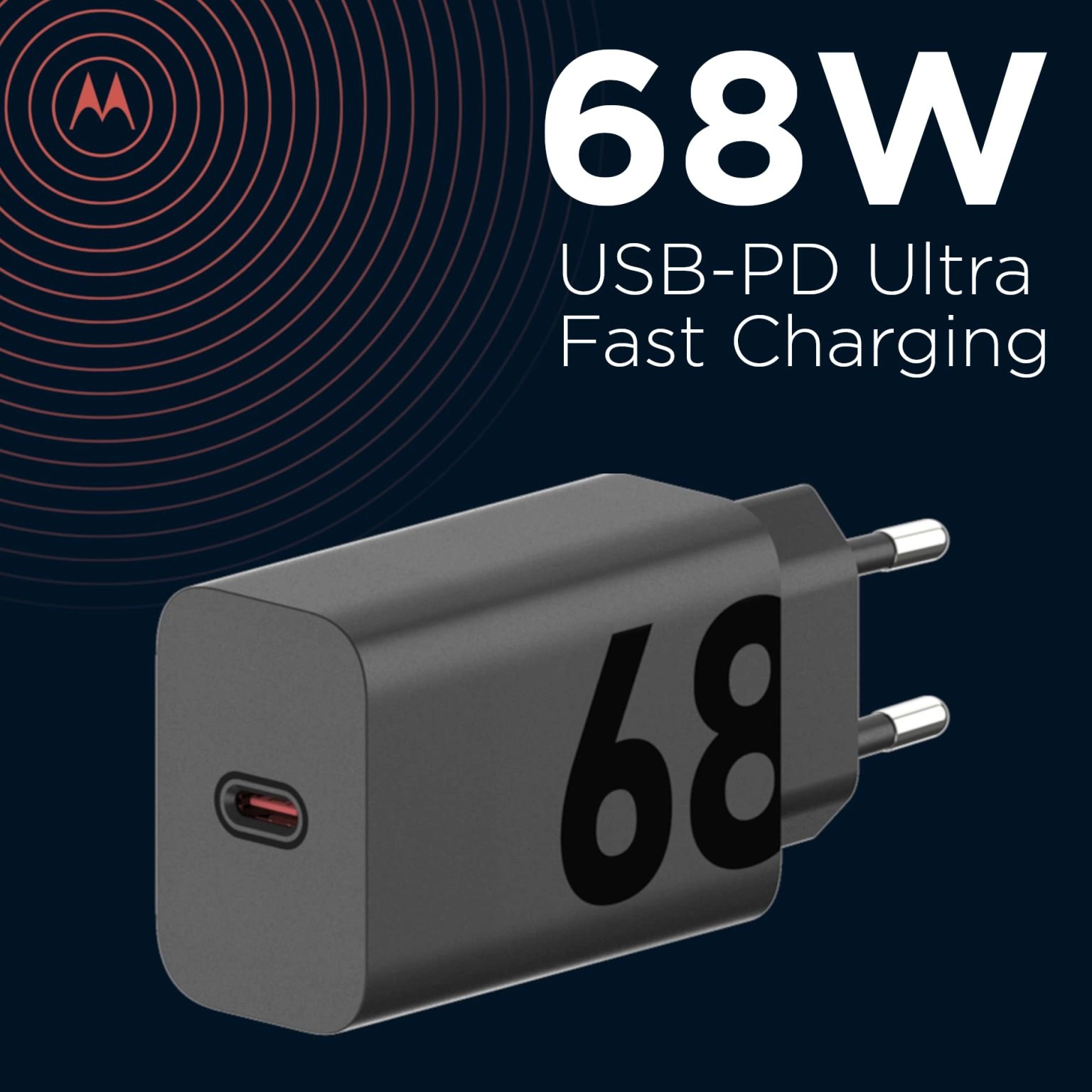 Motorola 68W USB-C Charger with GanFast Technology Motorola Universal ...