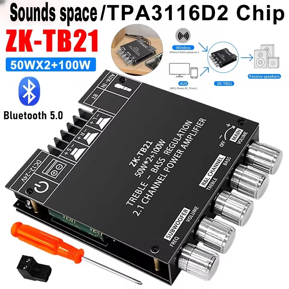 Zk TB21 Amplifier board Bluetooth speaker subwoofer ZK-TB21 TPA IC ...