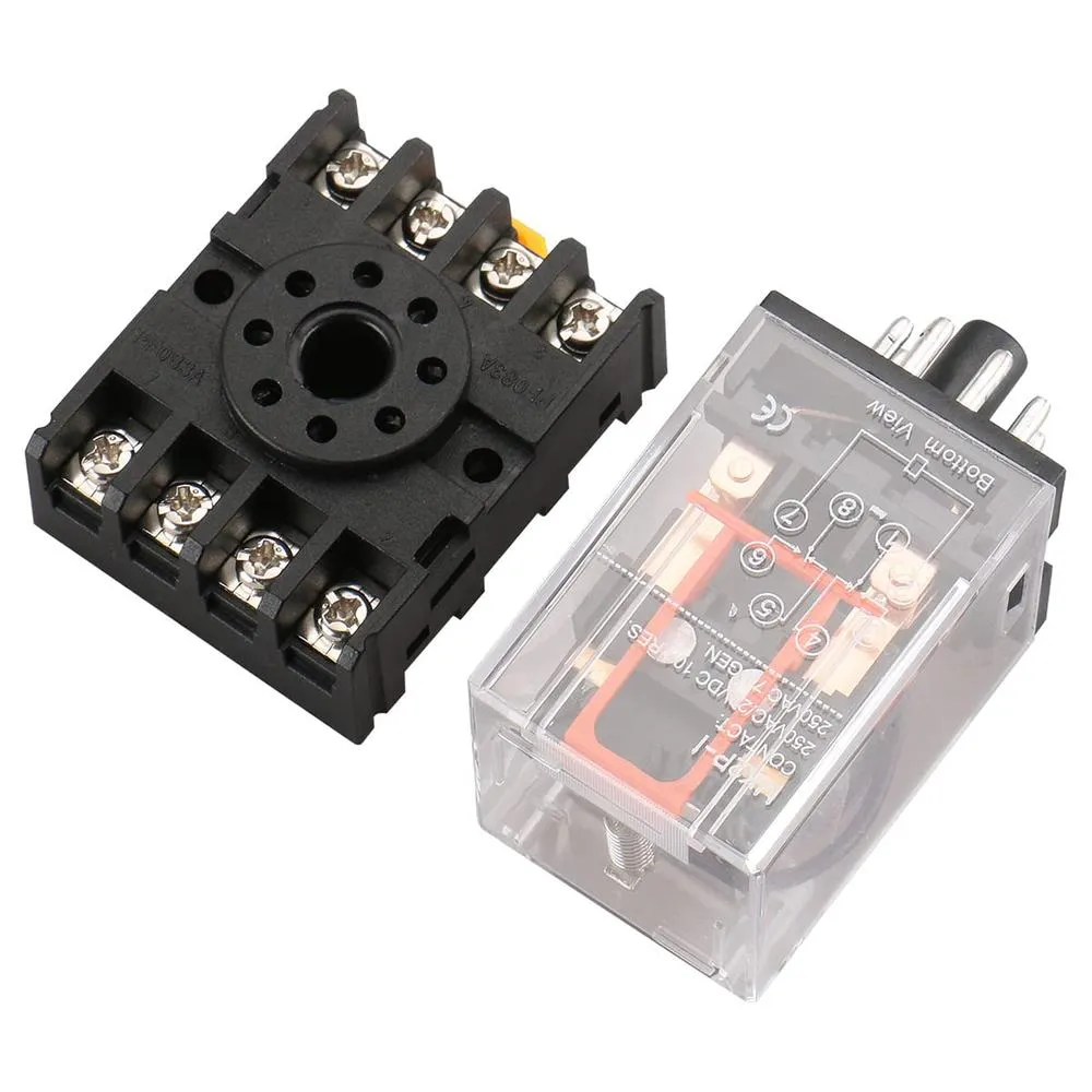 RELAY With BASE 10A 220V AC Electromagnetic Relay With 8 Pin Base ...