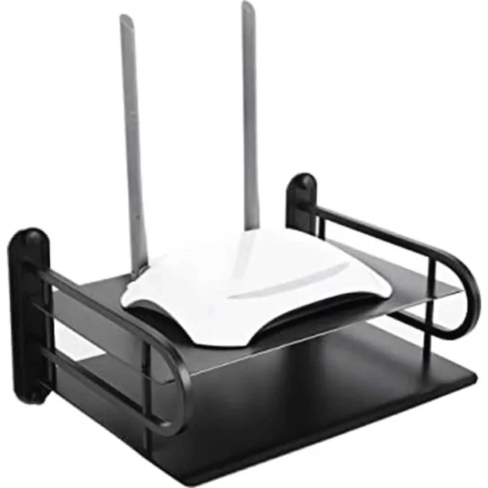 Metal Wifi Router Stand Shelf Double Layer Wall Mounted Shelf Home ...