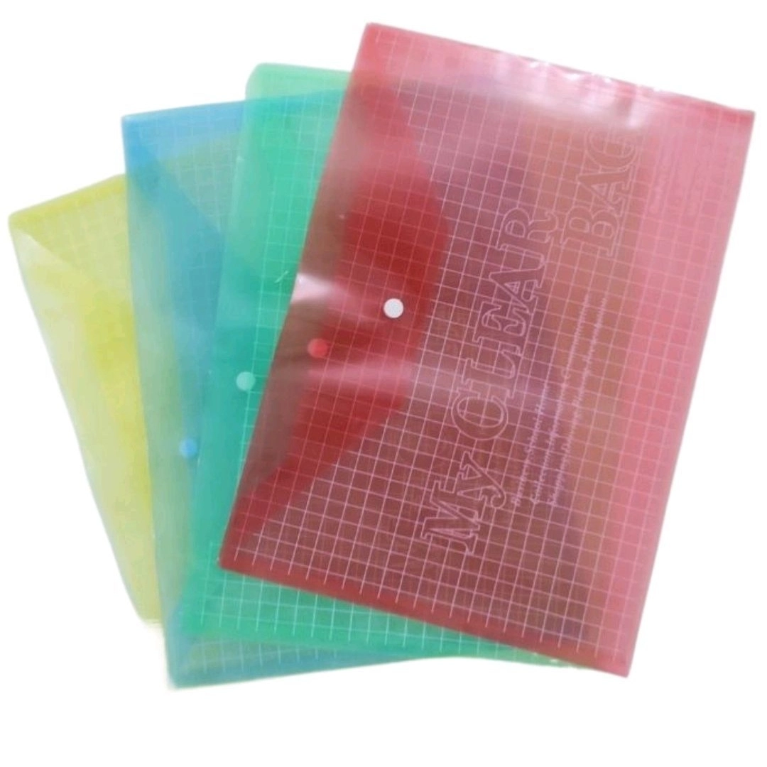 04 Pcs My Clear Bag 17c (Hard) / My Clear File / Button File ...