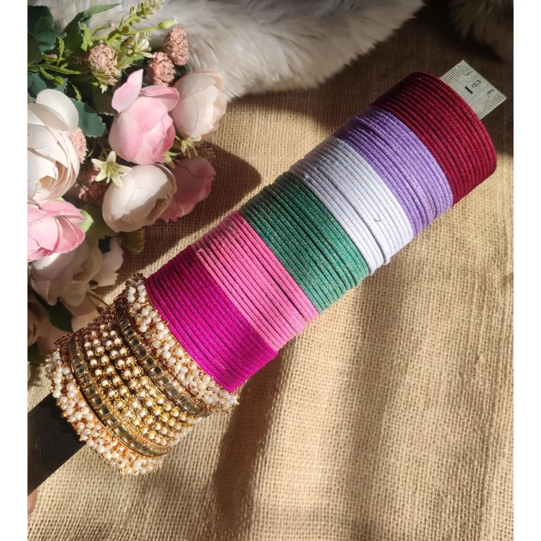 1 Box Indian Metal Velvet Churi For Girls-(Gift Package)6 Doson ...