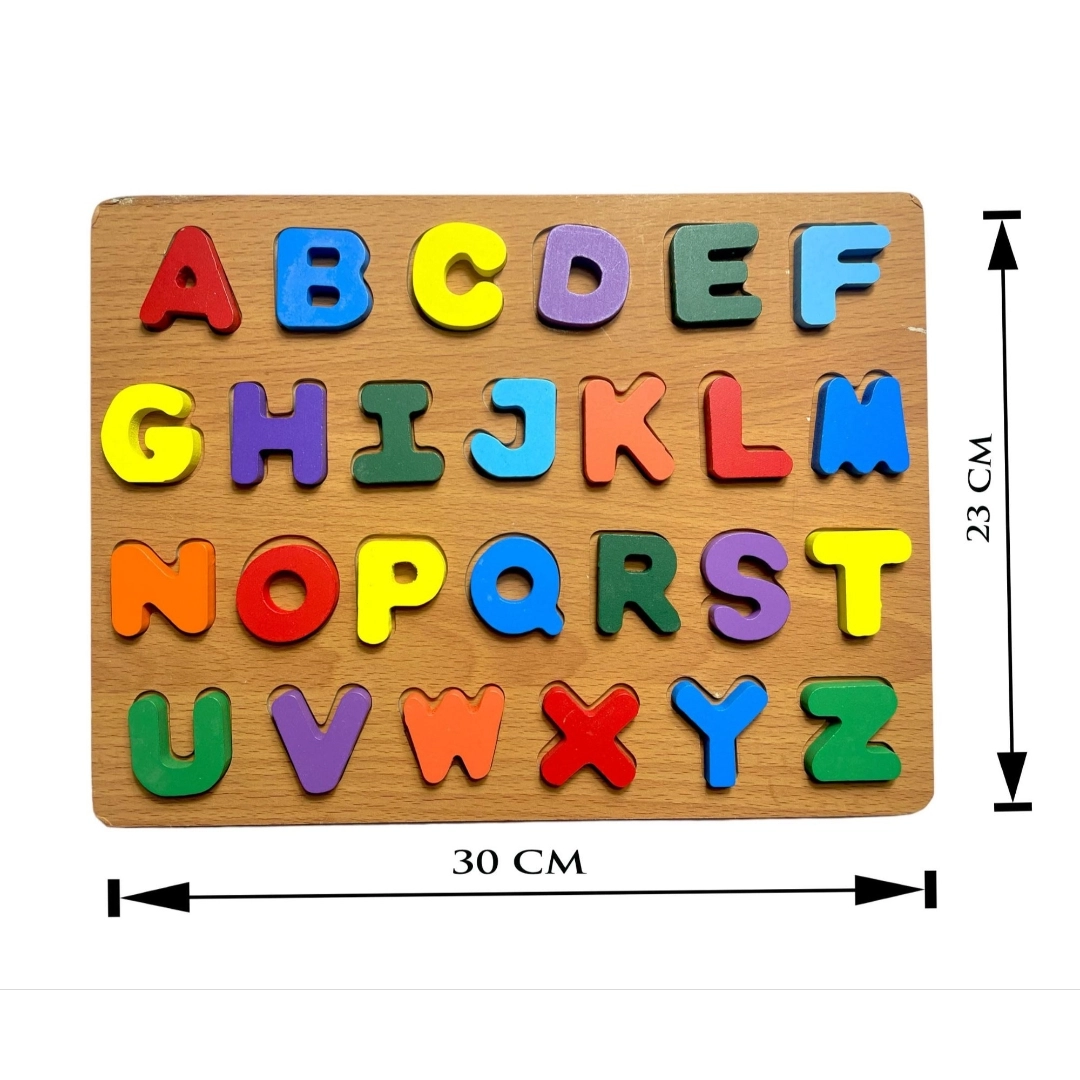 3D Wooden Alphabet Puzzles For Kids And Children, Featuring Both ...
