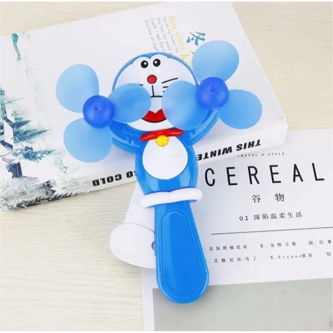 1 PC Doraemon Portable Manual Hand Crank Mini Fan Without Battery