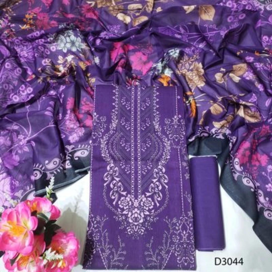 Premium Quality Digital Print Three Piece