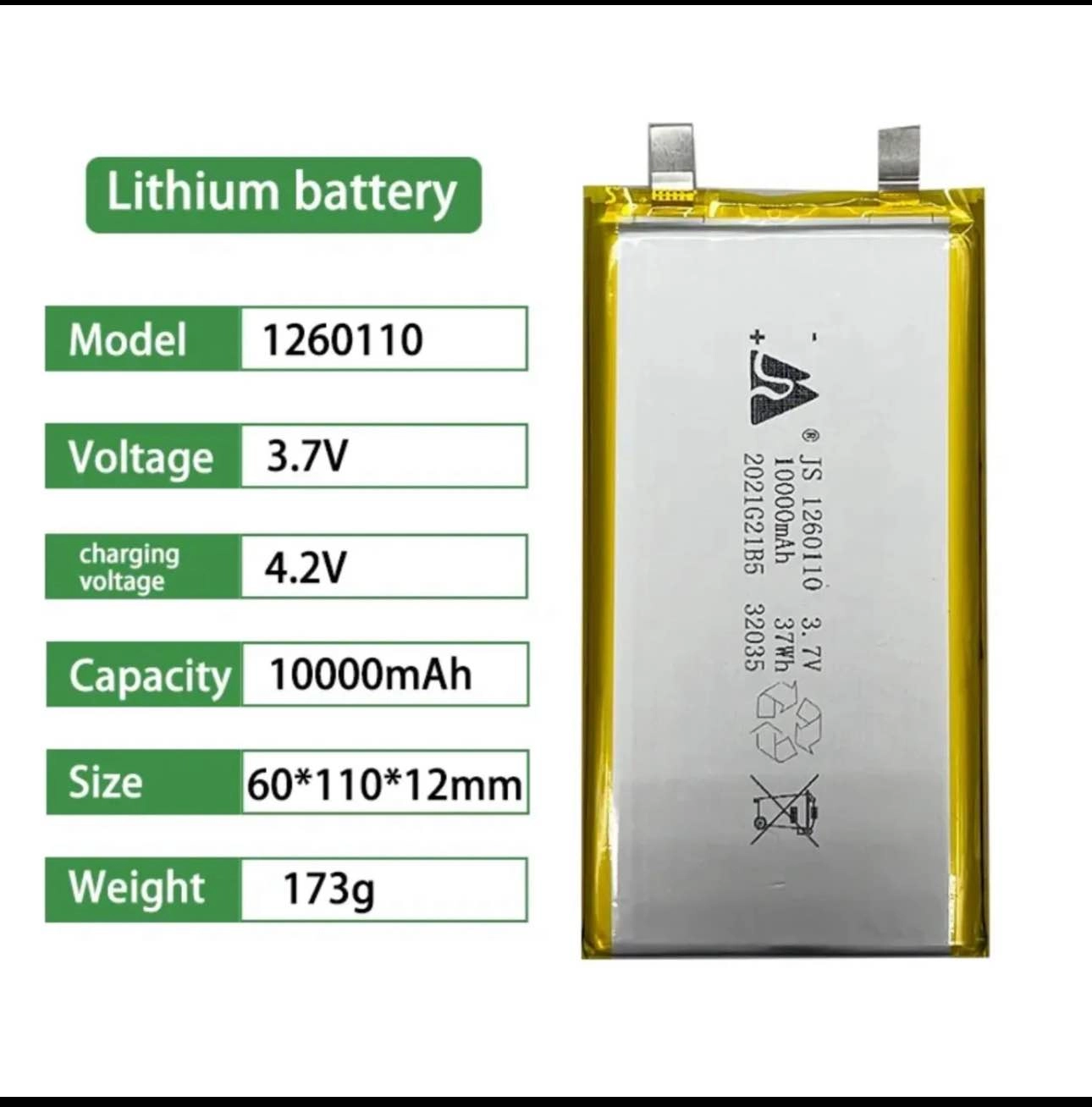5000 Li Battery 3.7V 10000mAh or 5000 mAh Lithium Polymer Rechargeable Battery Cell ...