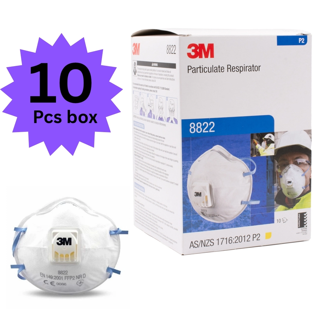 10 Pcs Box 3M 8822 Disposable Face Mask FFP2 Valved-3M White