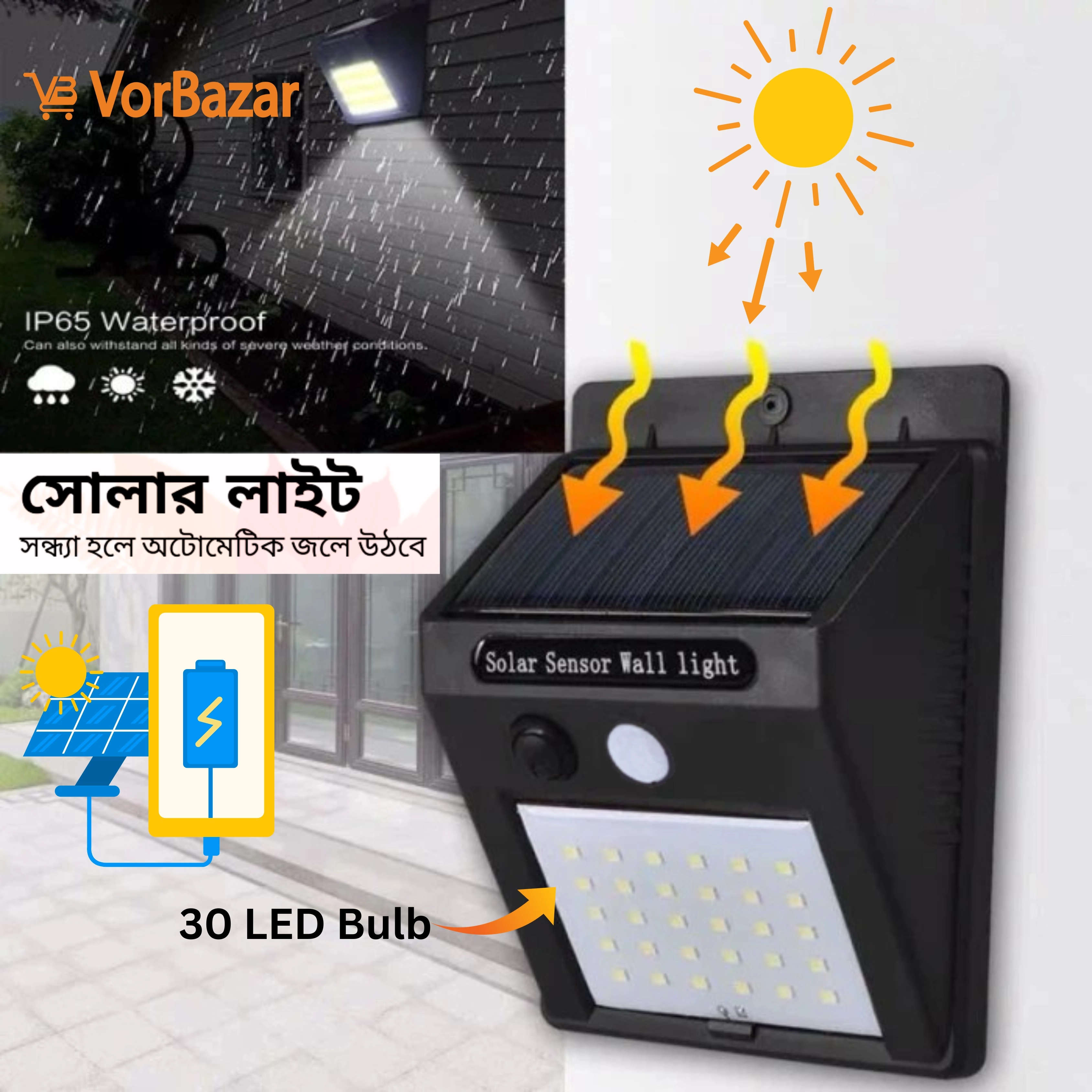 Solar Charging LED Light 30 led